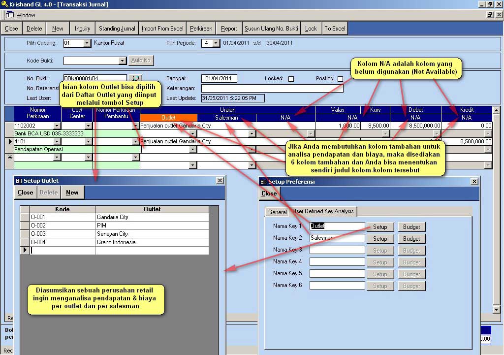 transaksi jurnal - software accounting krishand gl